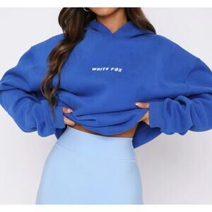 White Fox Leisure Series Oversized Hoodie in Cobalt Size M/L